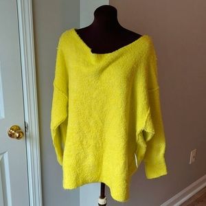 Free People Chunky Lime Green Sweater